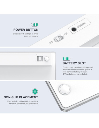 Teclado Bluetooth SPARIN para Samsung Galaxy Tab A9+ Gris