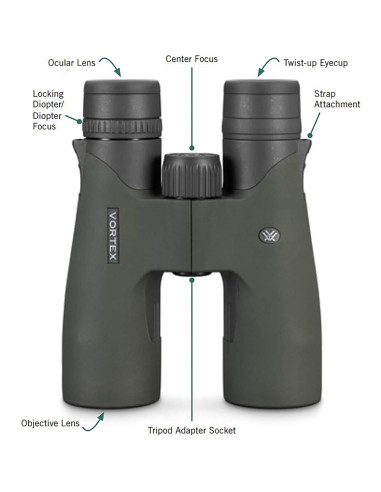 Binoculares Vortex Optics Razor UHD 18x56 con Arnés GlassPak Pro
