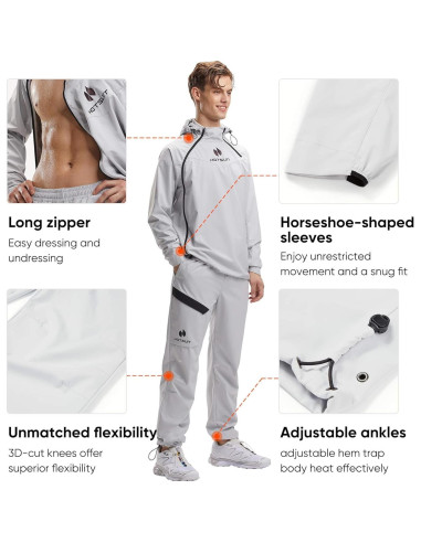 Chaleco de Sauna HOTSUIT 904pro para Hombres XXL Gris