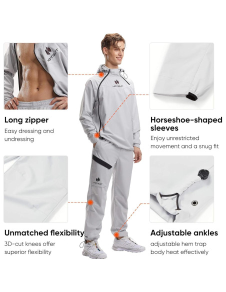 Chaleco de Sauna HOTSUIT 904pro para Hombres XXL Gris