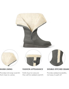 Botas de Nieve para Mujer DREAM PAIRS Altas Antideslizantes 2