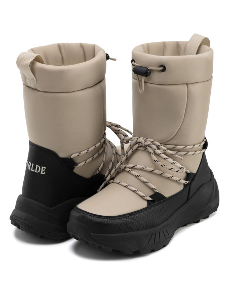 Botas de Nieve para Mujeres EARLDE Impermeables Caqui