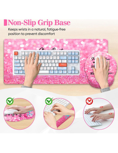 Alfombrilla de Ratón XXL Zokifab Rosa con Soporte Ergonómico