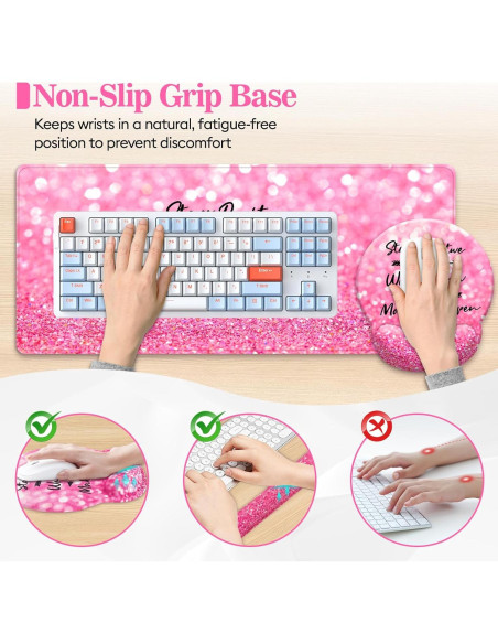 Alfombrilla de Ratón XXL Zokifab Rosa con Soporte Ergonómico