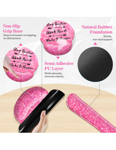 Alfombrilla de Ratón XXL Zokifab Rosa con Soporte Ergonómico