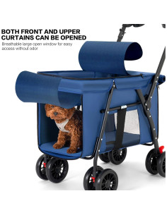 Carrito Plegable para Mascotas MOV COMPRA Azul 100x50 cm 2