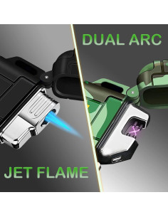 Paquete de 2 Encendedores Impermeables USB Butano Camuflaje 2