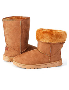 Botas de Nieve Moclever para Mujeres Castaño Impermeables