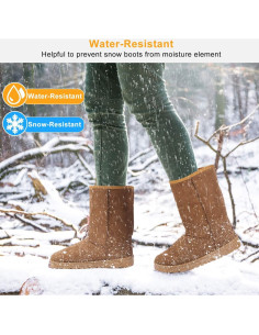 Botas de Nieve Moclever para Mujeres Castaño Impermeables 2
