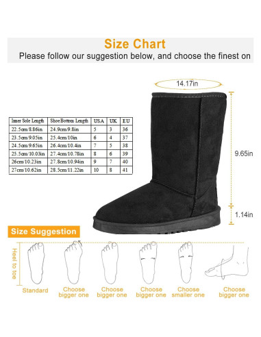Botas de Nieve Moclever para Mujeres Castaño Impermeables