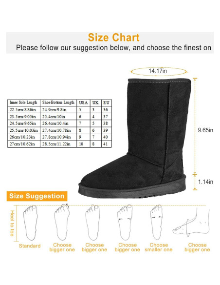 Botas de Nieve Moclever para Mujeres Castaño Impermeables