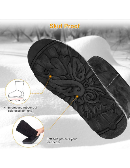 Botas de Nieve Moclever para Mujeres Castaño Impermeables