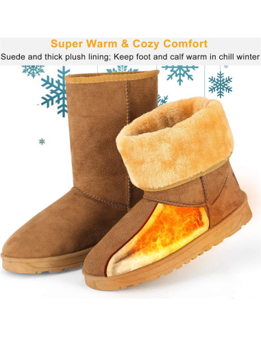 Botas de Nieve Moclever para Mujeres Castaño Impermeables