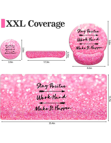 Alfombrilla de Ratón XXL Zokifab Rosa con Soporte Ergonómico