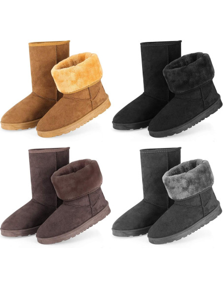 Botas de Nieve Moclever para Mujeres Castaño Impermeables