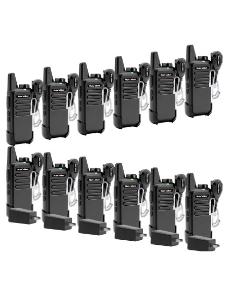 Walkie Talkies MaxTalker MT1 FRS 12 Paquetes Recargables