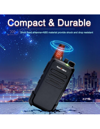 Walkie Talkies MaxTalker MT1 FRS 12 Paquetes Recargables