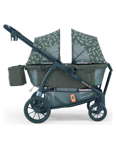 Cochecito Doble Pamo Babe Verde Ajustable Impermeable