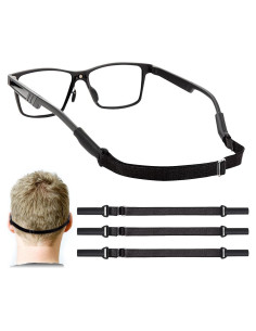 Correa Ajustable para Gafas Marca Gafas-2 Negra 19-34 cm