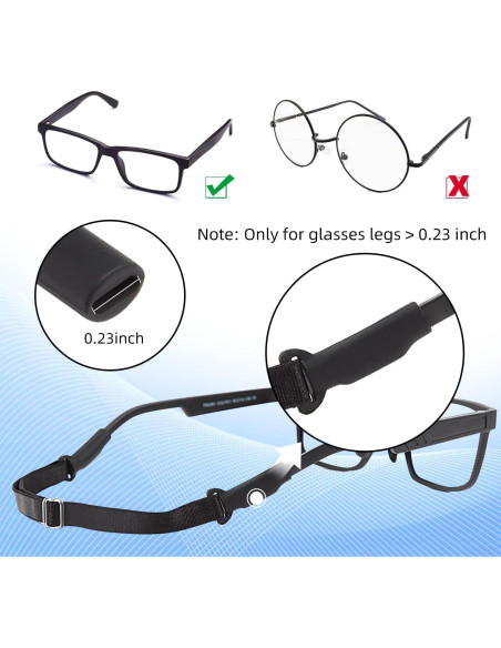 Correa Ajustable para Gafas Marca Gafas-2 Negra 19-34 cm