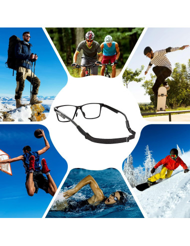 Correa Ajustable para Gafas Marca Gafas-2 Negra 19-34 cm