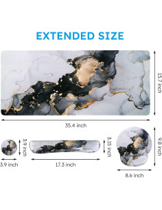 iCasso Alfombrilla de Escritorio XXL Ergonómica + Reposamuñecas 2