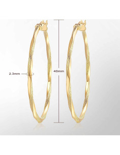 Aros de oro 14K para mujeres 40 mm Joyería elegante 2