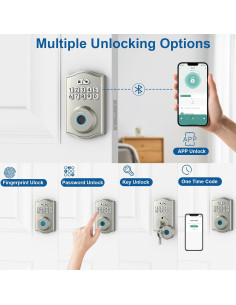 Cerradura Inteligente BAFUWEIY X05 Níquel 5-en-1 con APP 2