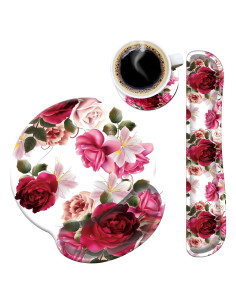 Juego de Reposamuñecas Ergonómico Smauncucn - Rosas y Flores