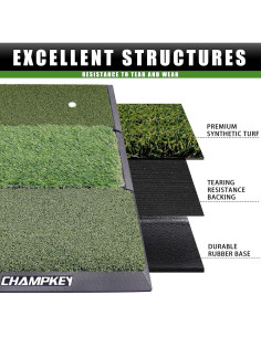 Alfombrilla de Golf CHAMPKEY PRO 40x60 cm Respaldo Caucho 2