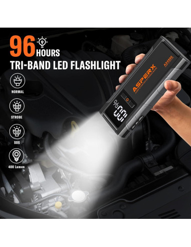 Arrancador de Salto AsperX AX4500 4500A 12V con Pantalla LCD