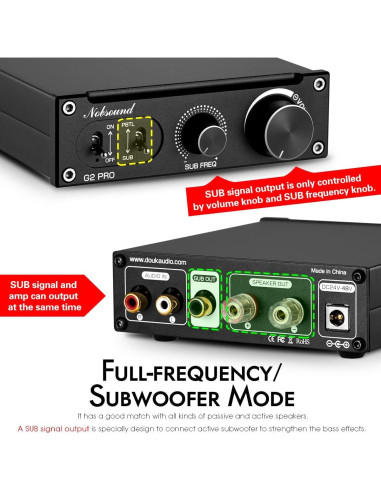 Amplificador Nobsound G2 PRO 300W Mono Hi-Fi Subwoofer