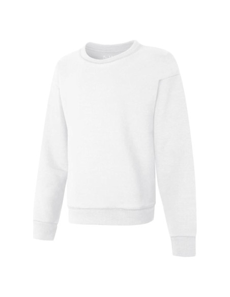 Sudadera Hanes EcoSmart para Niñas - Cuello Redondo Blanca