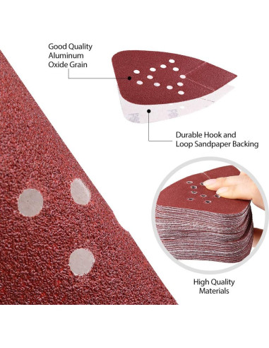 LotFancy Almohadillas de Lijado 50PCS 60-220 Grano para Lijadora