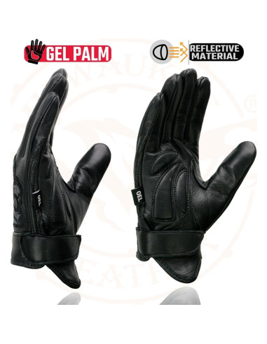 Guantes de Moto Milwaukee Leather MG7570 Cuero Negro con Gel