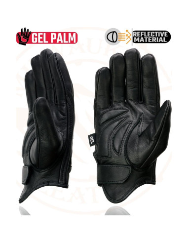 Guantes de Moto Milwaukee Leather MG7570 Cuero Negro con Gel