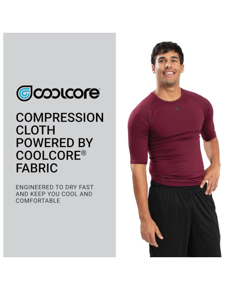 Camiseta de Compresión Russell Athletic Media Manga Negra