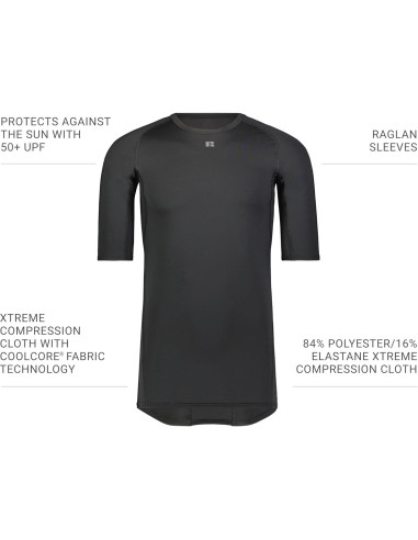 Camiseta de Compresión Russell Athletic Media Manga Negra