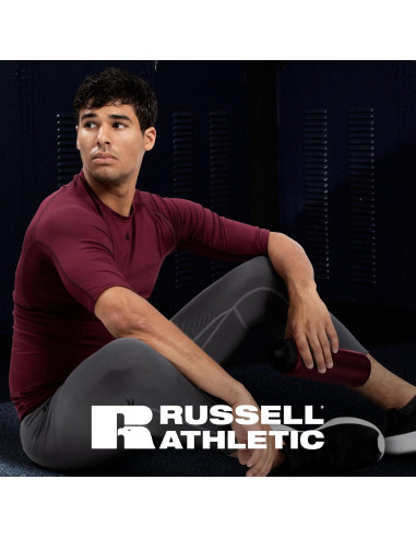 Camiseta de Compresión Russell Athletic Media Manga Negra