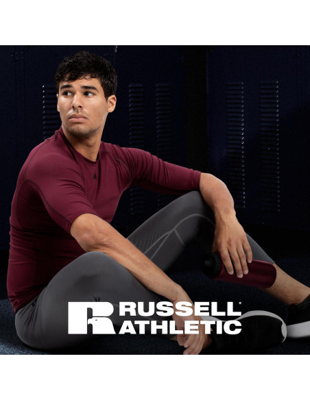 Camiseta de Compresión Russell Athletic Media Manga Negra