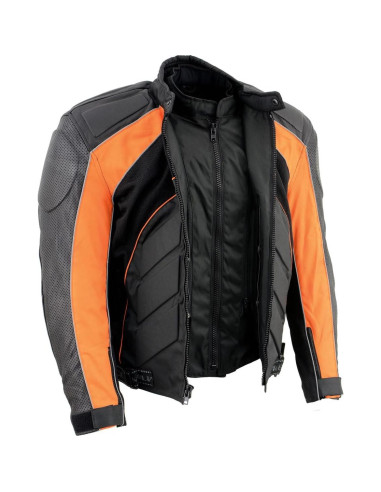 Chaqueta de Motocicleta NexGen SH2153 Textil y Cuero Hombre