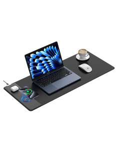 Alfombrilla de Ratón Inalámbrica TopMade 15W XL 80x30cm Negra