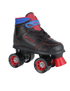 Patines Cuádruples CHICAGO para Jóvenes, Negro/Rojo, 60mm