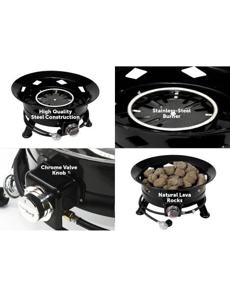 Hoguera de Propano Flame King 24" Portátil 58K BTU