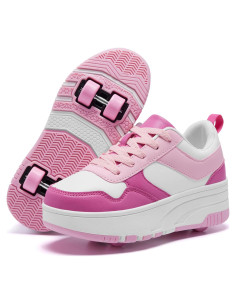 Zapatos de Patinaje ANEFUN para Niños Rosa 4 Ruedas