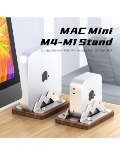 Soporte Vertical de Madera AODUKE para Mac Mini 2024 Ajustable 2