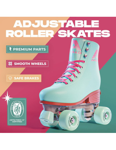 Patines Cuádruples Apollo Retro Ajustables para Mujeres