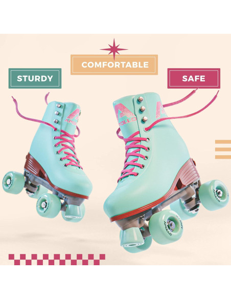 Patines Cuádruples Apollo Retro Ajustables para Mujeres