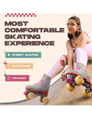 Patines Cuádruples Apollo Retro Ajustables para Mujeres