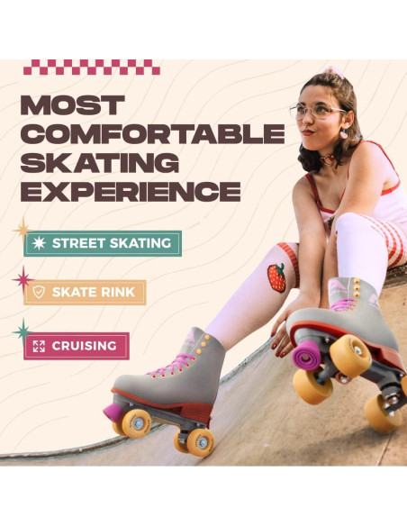 Patines Cuádruples Apollo Retro Ajustables para Mujeres